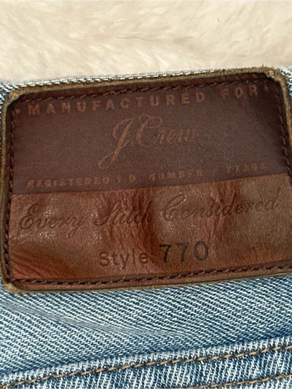 J.Crew 770 Stretch Straight Fit Men's Jeans 31x32 Light Wash Blue Denim F4073
